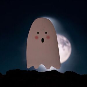 Adorable Quill to Paper Pink Wooden Ghost Halloween Figure NWT